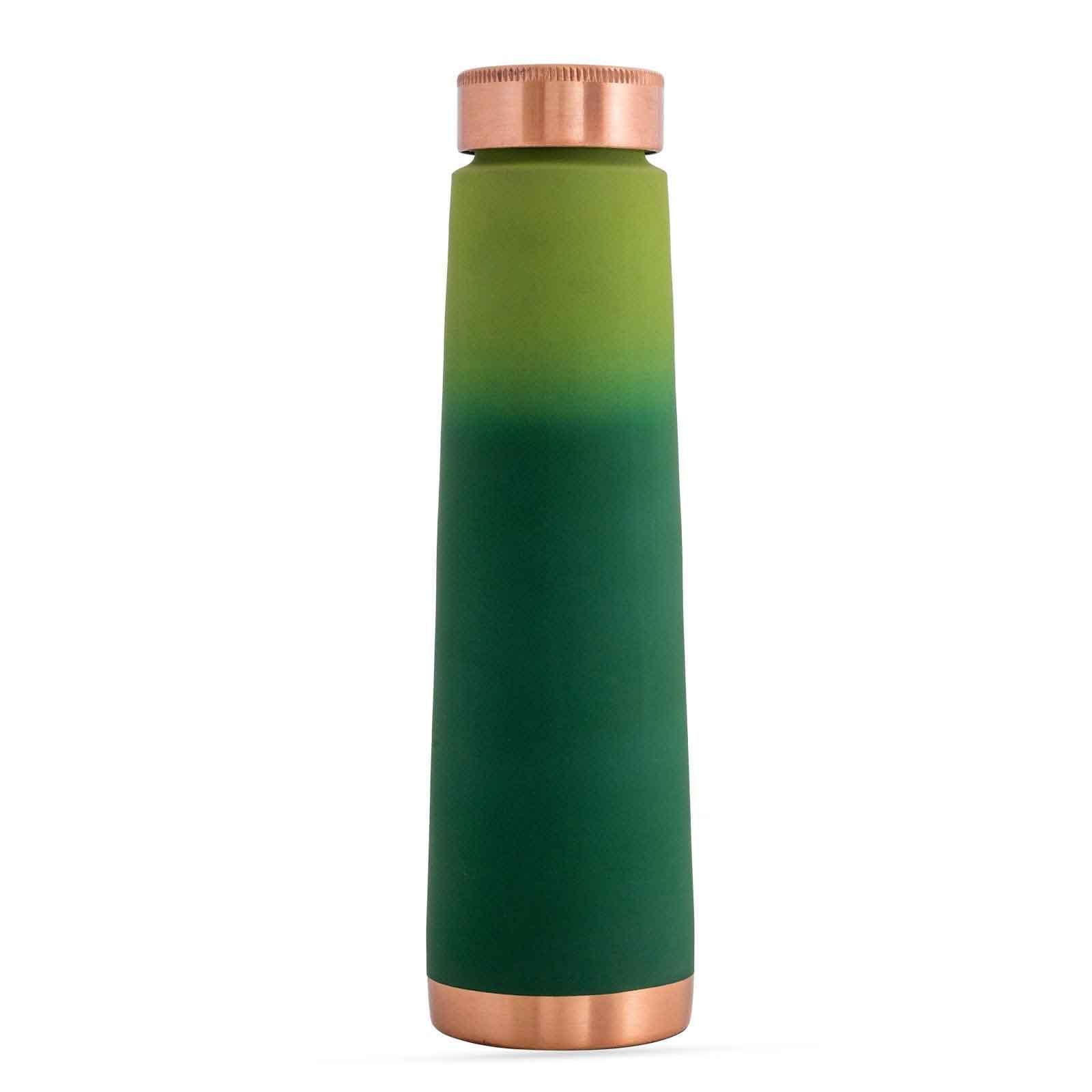Pure copper bottle with pyramid shape and eye, catching colors green - 800 ML 161